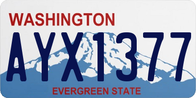 WA license plate AYX1377