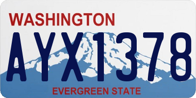 WA license plate AYX1378