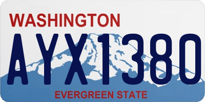 WA license plate AYX1380