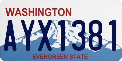 WA license plate AYX1381