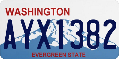 WA license plate AYX1382