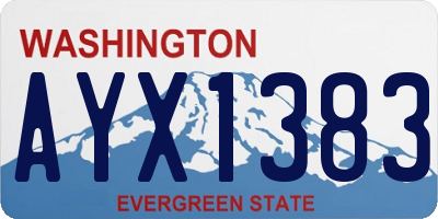 WA license plate AYX1383