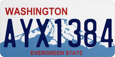 WA license plate AYX1384