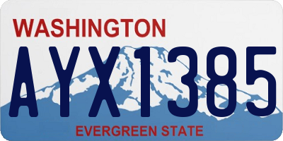 WA license plate AYX1385