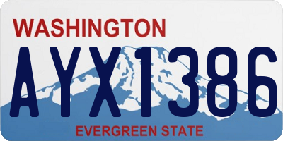 WA license plate AYX1386