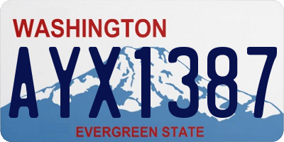 WA license plate AYX1387