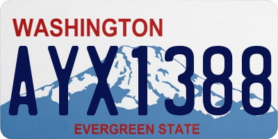 WA license plate AYX1388