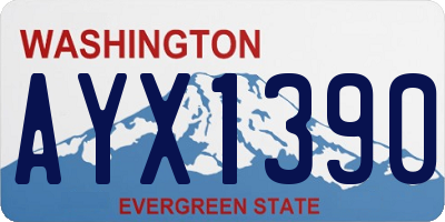 WA license plate AYX1390