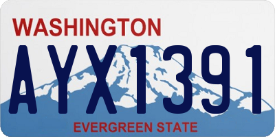 WA license plate AYX1391