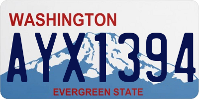 WA license plate AYX1394