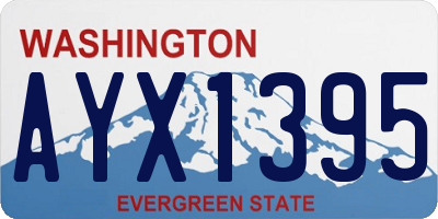 WA license plate AYX1395