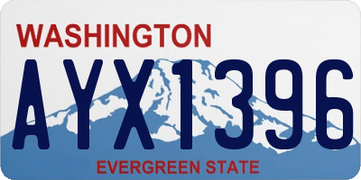 WA license plate AYX1396