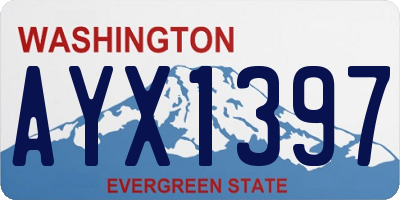 WA license plate AYX1397