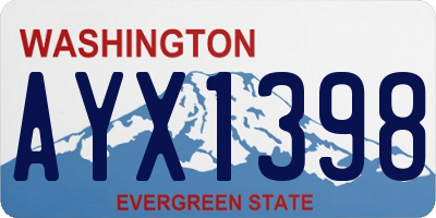 WA license plate AYX1398