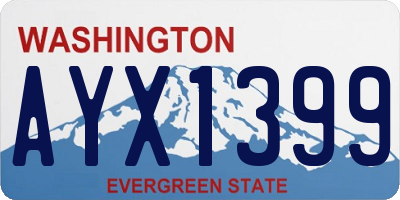 WA license plate AYX1399