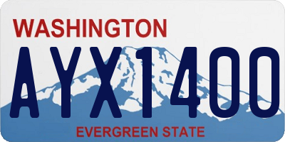 WA license plate AYX1400