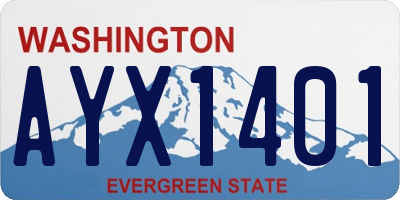 WA license plate AYX1401