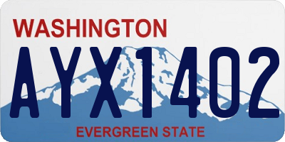 WA license plate AYX1402