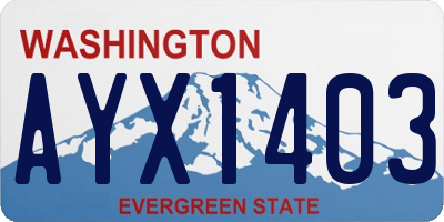 WA license plate AYX1403