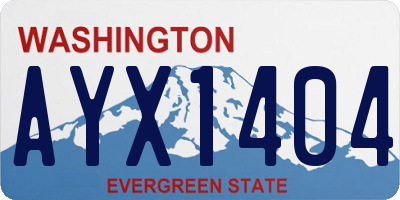 WA license plate AYX1404