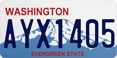 WA license plate AYX1405