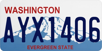 WA license plate AYX1406