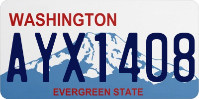 WA license plate AYX1408