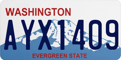 WA license plate AYX1409