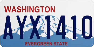 WA license plate AYX1410