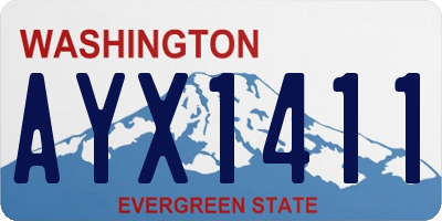 WA license plate AYX1411