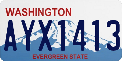 WA license plate AYX1413