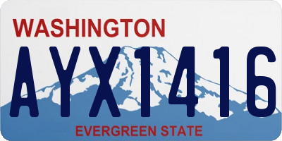 WA license plate AYX1416