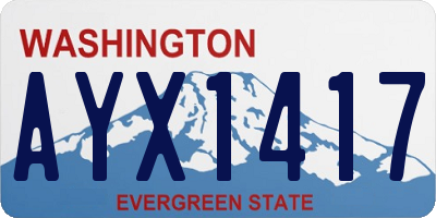 WA license plate AYX1417