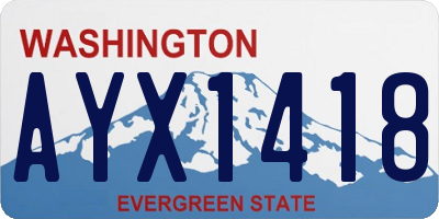 WA license plate AYX1418