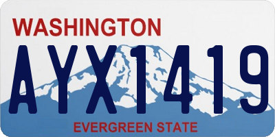 WA license plate AYX1419