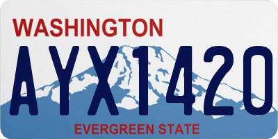 WA license plate AYX1420