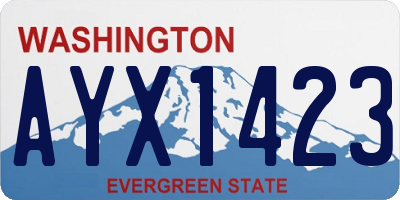 WA license plate AYX1423