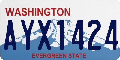 WA license plate AYX1424