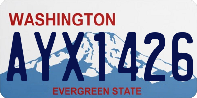 WA license plate AYX1426