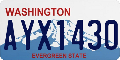 WA license plate AYX1430