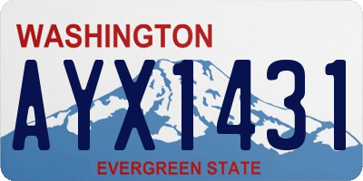 WA license plate AYX1431