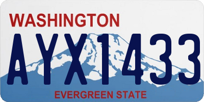 WA license plate AYX1433