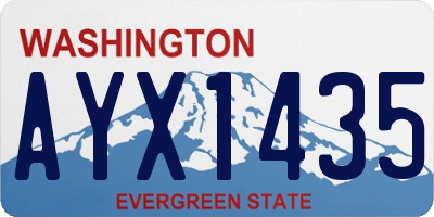 WA license plate AYX1435