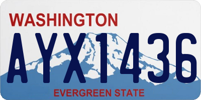 WA license plate AYX1436