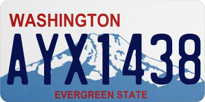 WA license plate AYX1438