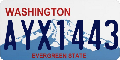 WA license plate AYX1443