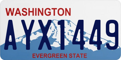 WA license plate AYX1449