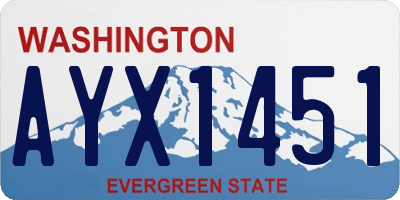 WA license plate AYX1451