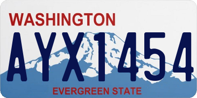 WA license plate AYX1454