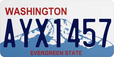 WA license plate AYX1457